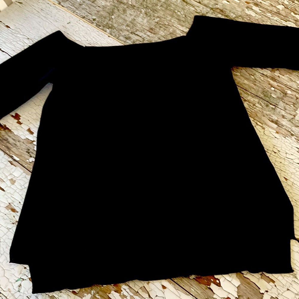 ZARA Knit Square Neck Black Top